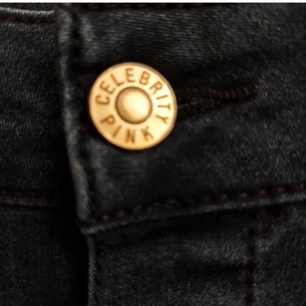 CELEBRITY PINK Dark Wash Mini Button Down Denim Skirt - Picture 4 of 11